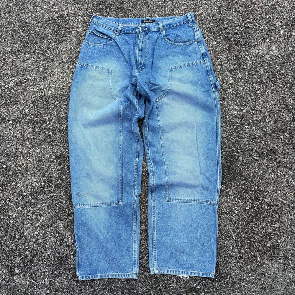 Blue Denim Double Knee Jeans